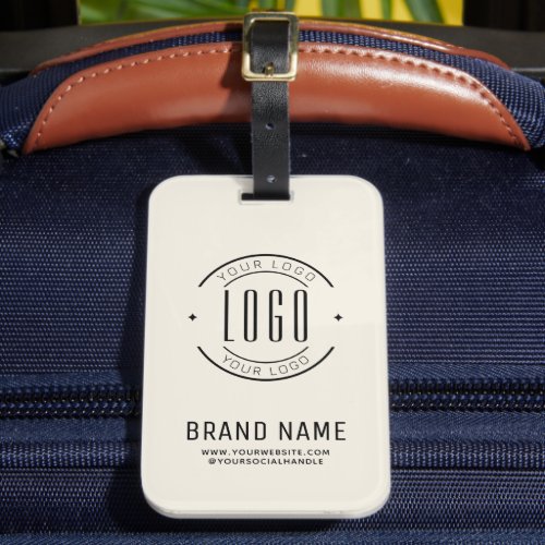 Modern custom company logo business branded luggage tag