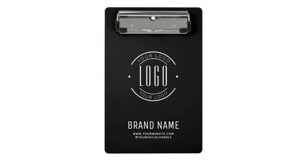 Modern custom company logo business branded mini clipboard | Zazzle