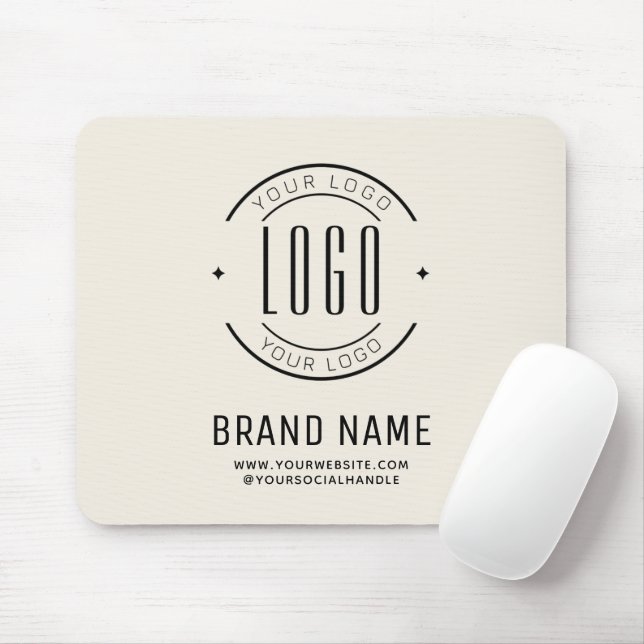 Modern custom company logo business branded mouse pad (With Mouse)