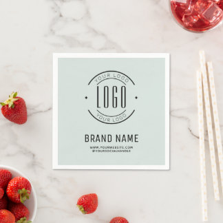 Modern custom company logo business branded napkins