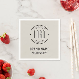 Modern custom company logo business branded napkins