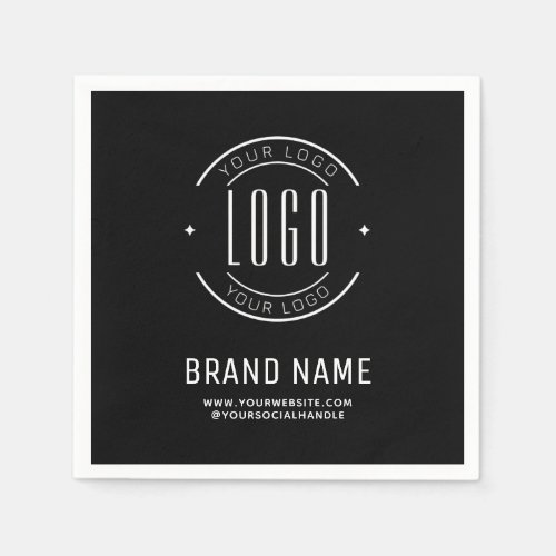 Modern custom company logo business branded napkins