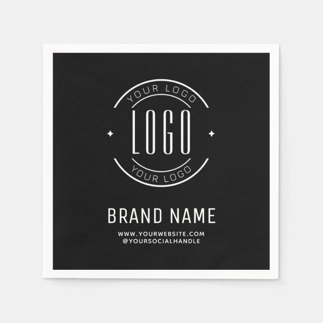 Modern custom company logo business branded napkins (Front)