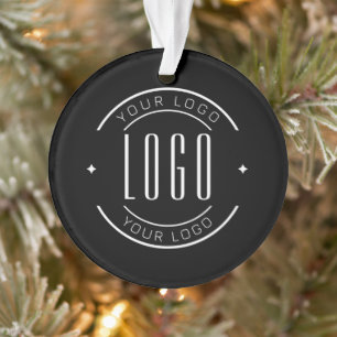 Modern custom company logo business branded ornament