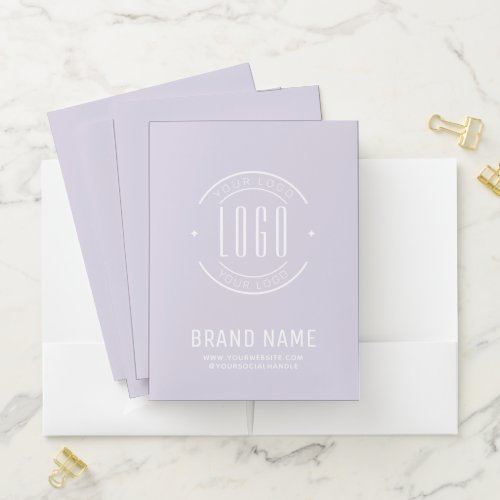 Modern custom company logo business branded pocket folder