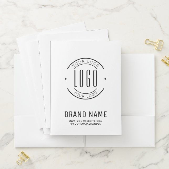 Modern custom company logo business branded pocket folder (In Situ)