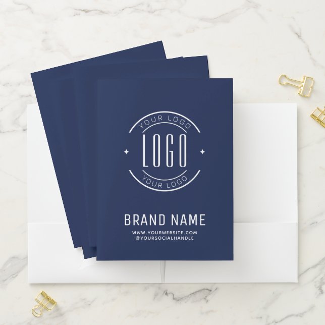Modern custom company logo business branded pocket folder (In Situ)
