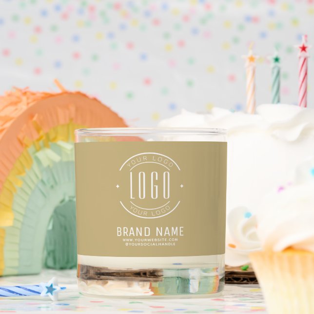 Modern custom company logo business branded scented candle (Birthday)