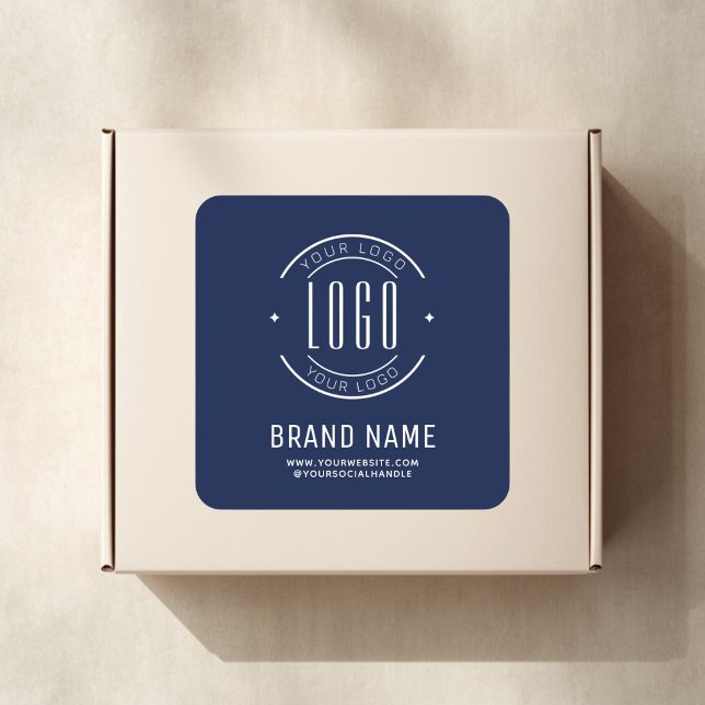 Modern custom company logo business branded square sticker (Creator Uploaded)