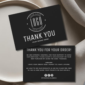 Modern custom company logo business branded thank you card