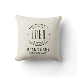 Modern custom company logo business branded throw pillow
