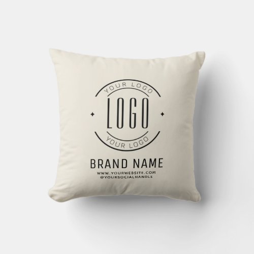 Modern custom company logo business branded throw pillow