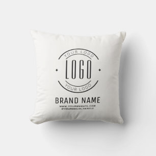 Modern custom company logo business branded throw pillow