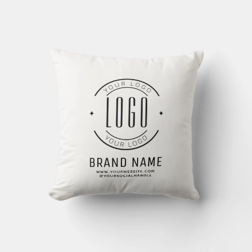 Modern custom company logo business branded throw pillow