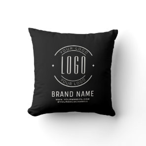 Modern custom company logo business branded throw pillow