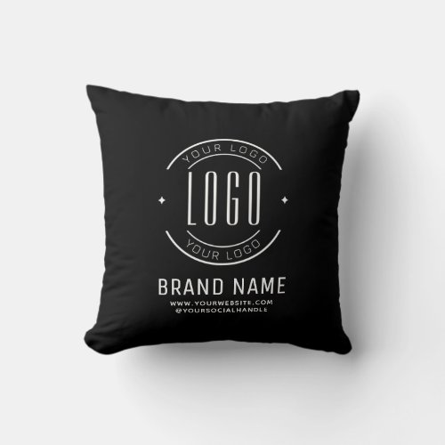 Modern custom company logo business branded throw pillow