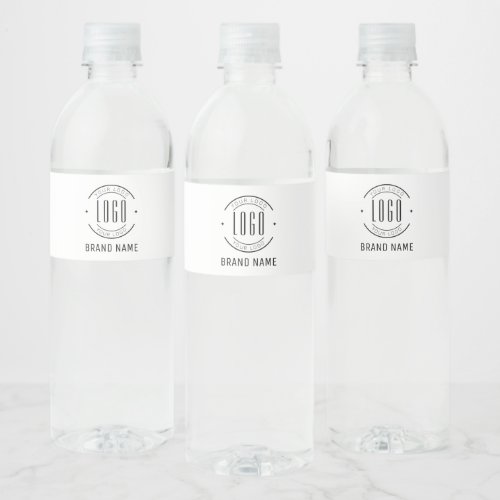 Modern custom company logo business branded water bottle label