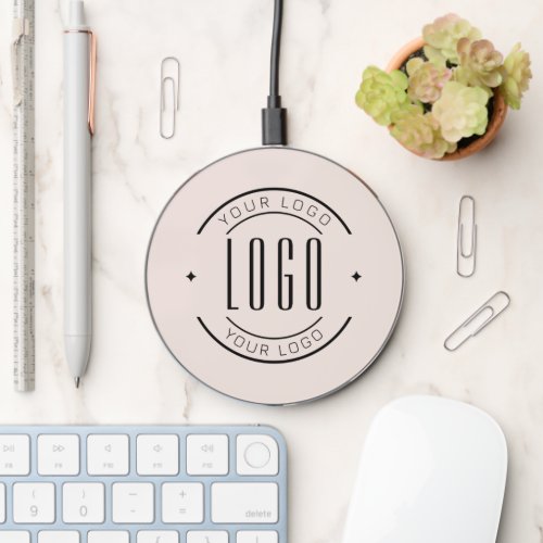 Modern custom company logo business branded wireless charger 