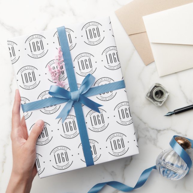 Modern custom company logo business branded wrapping paper (Gifting)