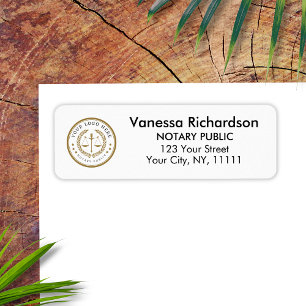Modern Custom Company Logo Notary Return Address  Label