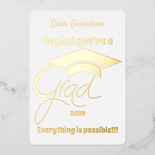 Modern Custom Congrats Grad Foil Holiday Card