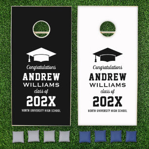 Modern Custom Congrats Graduation Party Cornhole Set