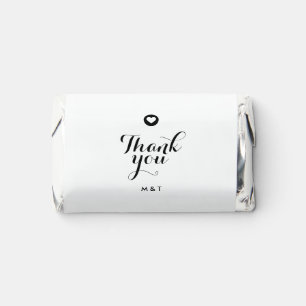 Modern Custom Couple Initials Monogram Thank You Hershey's Miniatures