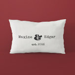 Modern custom couple name with ampersand lumbar pillow<br><div class="desc">A collection of funny,  cute and fun pillows,  to offer as a housewarming gift,  or for your own interior. Fully customizable: you can change the color of the text and background as you like.</div>