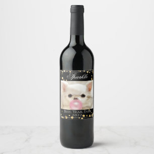 Modern Custom Dog Photo   Pet Star Wine Label
