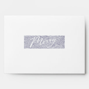 Modern Custom Doodle White Blue Merry Christmas Envelope