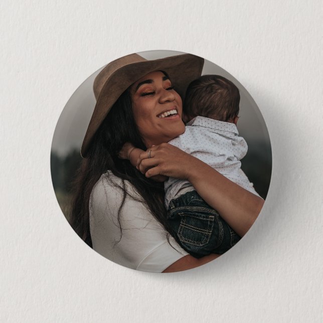 Modern Custom Double Sided Two Full Photo Button (Front)