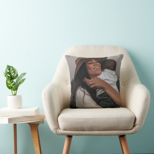 Modern Custom Double Sided Two Full Photo Throw Pillow