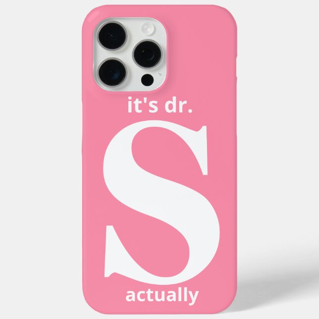 Modern Custom Dr. Name Latter Dark Pink Case-Mate iPhone Case (Back)