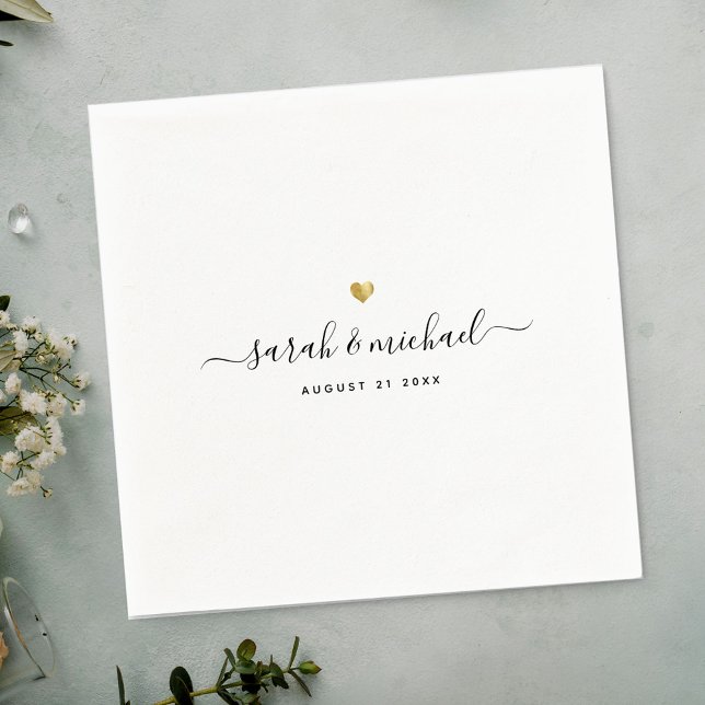Modern Custom Elegant Script Calligraphy Wedding N Napkins (Creator Uploaded)