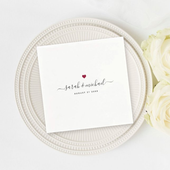 Modern Custom Elegant Script Calligraphy Wedding Napkins (Creator Uploaded)