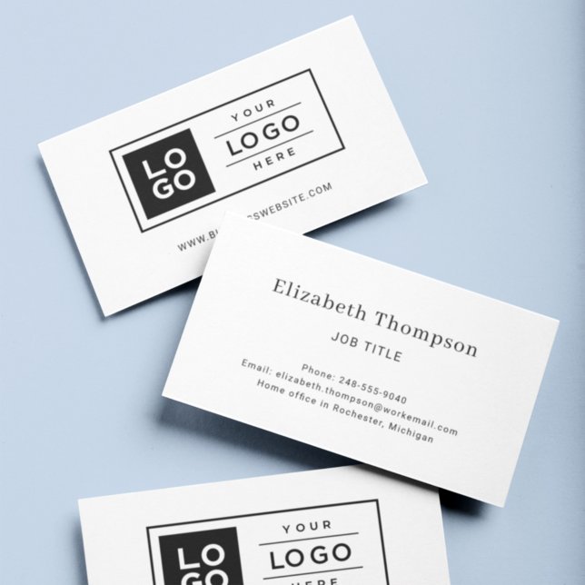 Modern Custom Employee Name with Business Logo Business Card (Creator Uploaded)