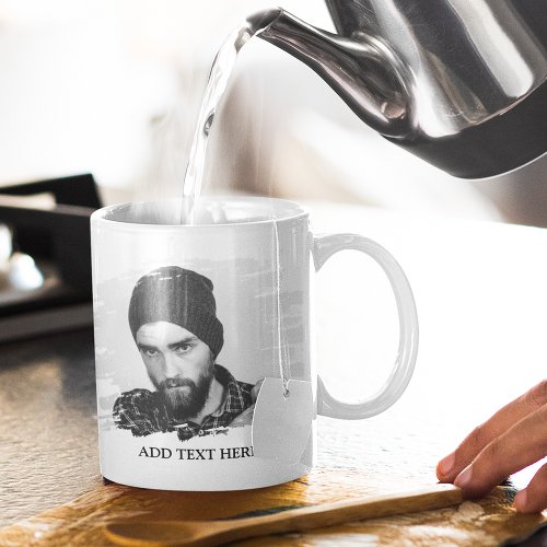 Modern Custom Etched Photo Effect Coffee Mug
