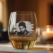 Modern Custom Etched Photo Effect Stemless Wine Glass at Zazzle