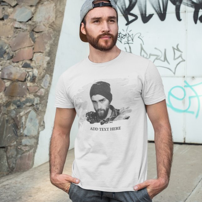 Modern Custom Etched Photo Effect T-Shirt (Creator Uploaded)