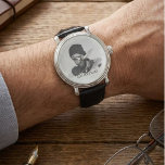 Modern Custom Etched Photo Effect Watch<br><div class="desc">This simplistic personalized photo watch, featuring an etched photo effect with the option to add text, will make the perfect gift for any occassion, funeral, fun raising event, wedding, birthday, fathers day, christmas and valentines day. The font style, size and color can be changed after personalizing by clicking on the...</div>