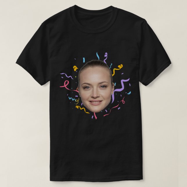 Modern Custom Face Birthday Funny Birthday Matchin T-Shirt (Design Front)