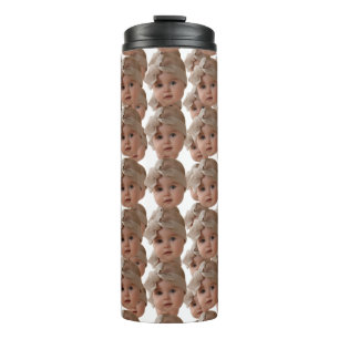 Modern Custom Face Gift For Her, Funny Gift Thermal Tumbler