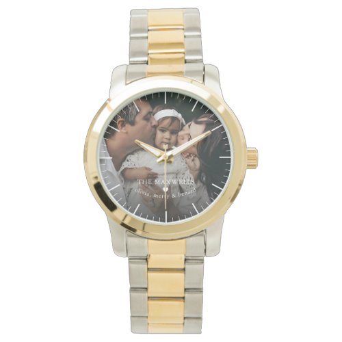 Modern Custom Family Baby Photo Heart Watch