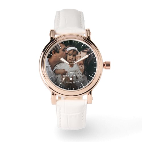 Modern Custom Family Baby Photo Heart Watch
