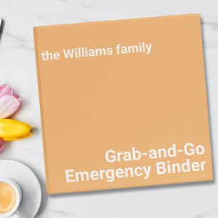 Modern Custom Family Emergency Photo Template 3 Ring Binder