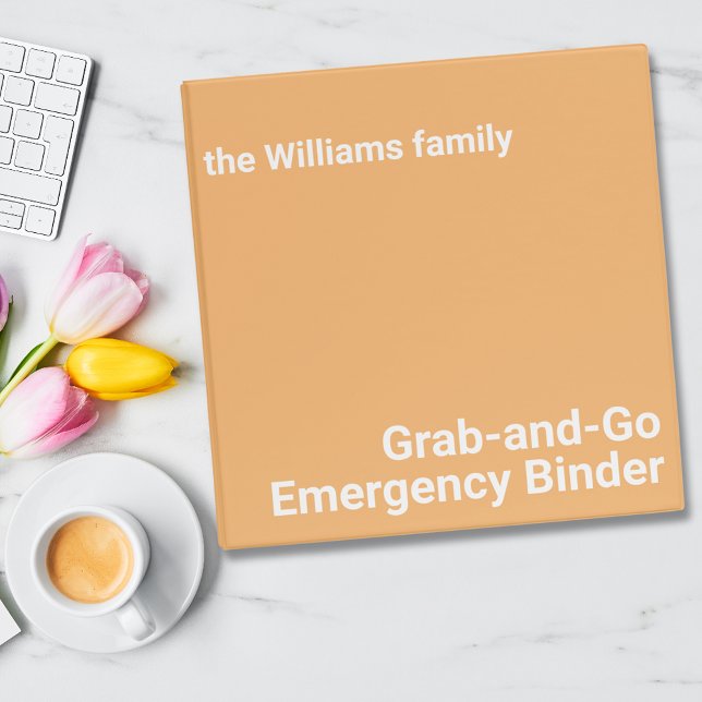 Modern Custom Family Emergency Photo Template 3 Ring Binder (Creator Uploaded)