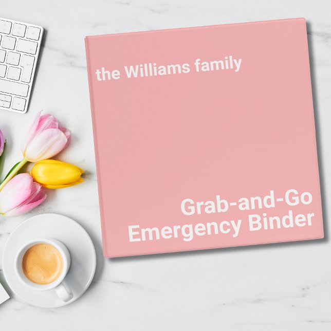 Modern Custom Family Emergency Photo Template 3 Ring Binder (Creator Uploaded)