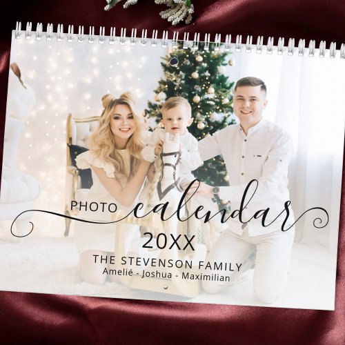 Modern custom family photo 2023 chic calendar