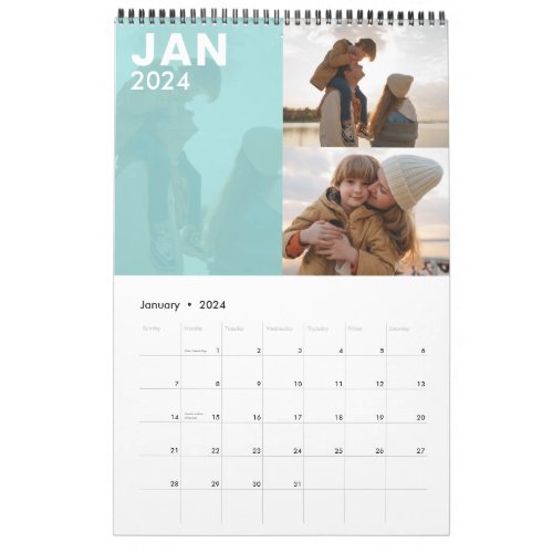 Modern Custom Family Photo Calendar Colors