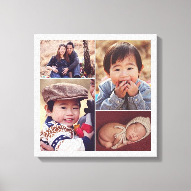 Modern Custom Family Photo Collage Canvas Print (Front)